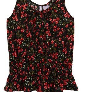 🌷Good Luck Girl Floral Gathered Waist Tank NWT
